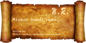 Miskov Reményke névjegykártya